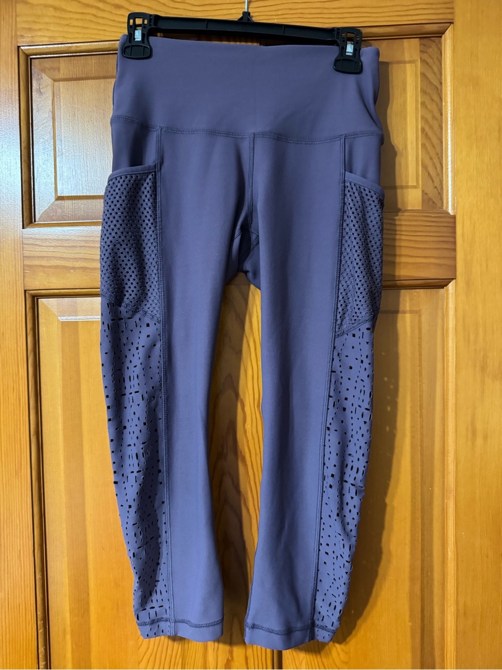 Reflex 90 Degree Lavender Capri Leggings with Subtle Logo